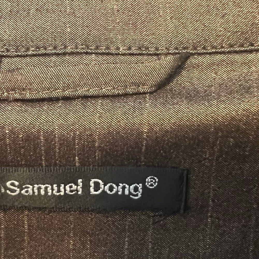 SAMUEL DONG BUBBLE COAT DRESS Women Classic XL Brown Bronze Lined Water Resistan - Picture 3 of 15